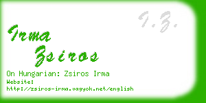 irma zsiros business card